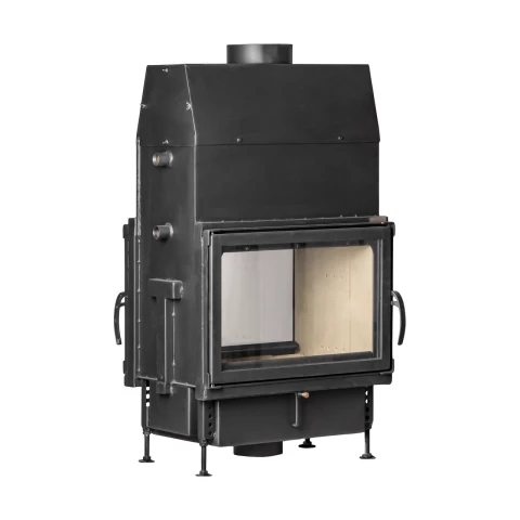 Termoșemineu pe lemne Aqua Plus Double, cu dublă combustie, 16 kW